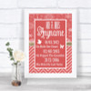 Red Winter Important Special Dates Personalized Wedding Sign