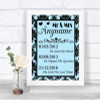 Sky Blue Damask Important Special Dates Personalized Wedding Sign