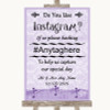 Lilac Shabby Chic Instagram Photo Sharing Personalized Wedding Sign