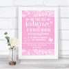 Pink Burlap & Lace Instagram Photo Sharing Personalized Wedding Sign