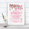 Pink Rustic Wood Instagram Photo Sharing Personalized Wedding Sign