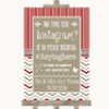 Red & Grey Winter Instagram Photo Sharing Personalized Wedding Sign