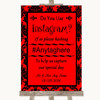Red Damask Instagram Photo Sharing Personalized Wedding Sign