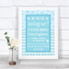 Winter Blue Instagram Photo Sharing Personalized Wedding Sign