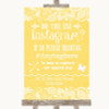 Yellow Burlap & Lace Instagram Photo Sharing Personalized Wedding Sign