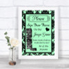 Mint Green Damask Jenga Guest Book Personalized Wedding Sign