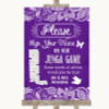 Purple Burlap & Lace Jenga Guest Book Personalized Wedding Sign