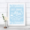 Blue Burlap & Lace Last Chance To Run Personalized Wedding Sign