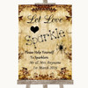 Autumn Vintage Let Love Sparkle Sparkler Send Off Personalized Wedding Sign