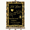 Black & Gold Damask Let Love Sparkle Sparkler Send Off Personalized Wedding Sign