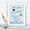 Blue Shabby Chic Let Love Sparkle Sparkler Send Off Personalized Wedding Sign