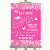 Bright Pink Burlap & Lace Let Love Sparkle Sparkler Send Off Wedding Sign