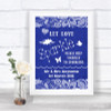 Navy Blue Burlap & Lace Let Love Sparkle Sparkler Send Off Wedding Sign