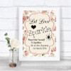 Vintage Roses Let Love Sparkle Sparkler Send Off Personalized Wedding Sign