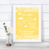 Yellow Burlap & Lace Let Love Sparkle Sparkler Send Off Wedding Sign