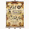 Autumn Vintage Let Them Eat Cake Personalized Wedding Sign