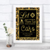 Black & Gold Damask Let Them Eat Cake Personalized Wedding Sign