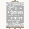 Grey Burlap & Lace Love Is Sweet Take A Treat Candy Buffet Wedding Sign