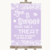 Lilac Burlap & Lace Love Is Sweet Take A Treat Candy Buffet Wedding Sign