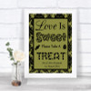 Olive Green Damask Love Is Sweet Take A Treat Candy Buffet Wedding Sign