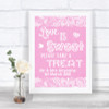 Pink Burlap & Lace Love Is Sweet Take A Treat Candy Buffet Wedding Sign