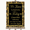 Black & Gold Damask Loved Ones In Heaven Personalized Wedding Sign