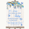 Blue Rustic Wood Loved Ones In Heaven Personalized Wedding Sign