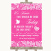 Bright Pink Burlap & Lace Loved Ones In Heaven Personalized Wedding Sign