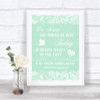 Green Burlap & Lace Loved Ones In Heaven Personalized Wedding Sign