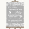 Grey Burlap & Lace Loved Ones In Heaven Personalized Wedding Sign