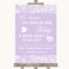 Lilac Burlap & Lace Loved Ones In Heaven Personalized Wedding Sign