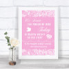 Pink Burlap & Lace Loved Ones In Heaven Personalized Wedding Sign