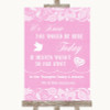 Pink Burlap & Lace Loved Ones In Heaven Personalized Wedding Sign
