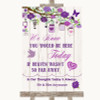 Purple Rustic Wood Loved Ones In Heaven Personalized Wedding Sign
