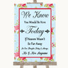 Shabby Chic Floral Loved Ones In Heaven Personalized Wedding Sign