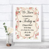 Vintage Roses Loved Ones In Heaven Personalized Wedding Sign