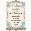 Vintage Shabby Chic Rose Loved Ones In Heaven Personalized Wedding Sign