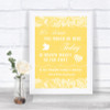 Yellow Burlap & Lace Loved Ones In Heaven Personalized Wedding Sign