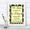 Yellow Damask Loved Ones In Heaven Personalized Wedding Sign