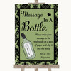 Sage Green Damask Message In A Bottle Personalized Wedding Sign