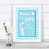 Winter Blue Message In A Bottle Personalized Wedding Sign