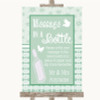 Winter Green Message In A Bottle Personalized Wedding Sign