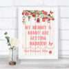 Coral Rustic Wood Mummy Daddy Getting Married Personalized Wedding Sign