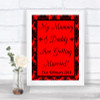 Red Damask Mummy Daddy Getting Married Personalized Wedding Sign