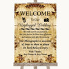 Autumn Vintage No Phone Camera Unplugged Personalized Wedding Sign