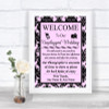 Baby Pink Damask No Phone Camera Unplugged Personalized Wedding Sign