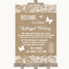 Burlap & Lace No Phone Camera Unplugged Personalized Wedding Sign