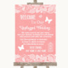 Coral Burlap & Lace No Phone Camera Unplugged Personalized Wedding Sign