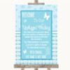 Winter Blue No Phone Camera Unplugged Personalized Wedding Sign