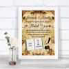 Autumn Vintage Photo Guestbook Friends & Family Personalized Wedding Sign